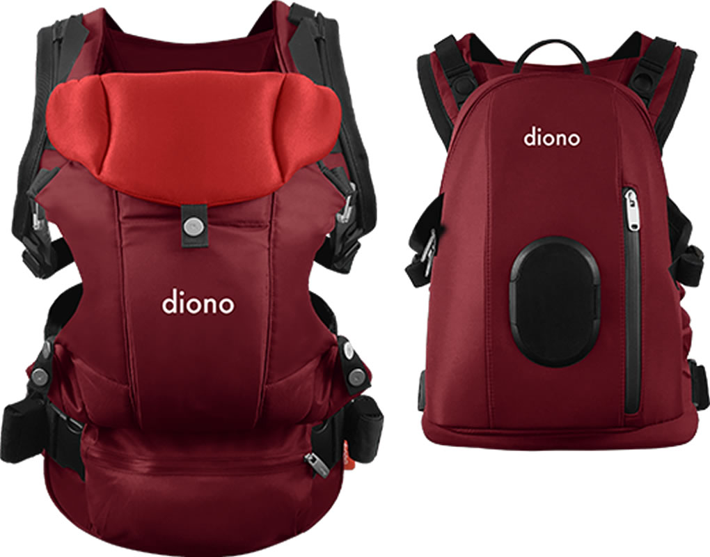 Diono Carus Complete 4-in-1 Baby Carrier + Detachable Backpack - Red Diono Carus Complete 4-in-1 Baby Carrier + Detachable Backpack - Red