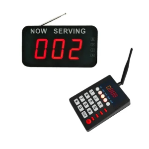 Display Number Counter System Wireless Calling System 3 Digit 1 Keypad Transmitter 1 Display Screen for Bank Service Center