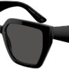 Dolce & Gabbana 0DG4438 Sunglasses with Black Frame And Dark Grey Lenses, 55mm