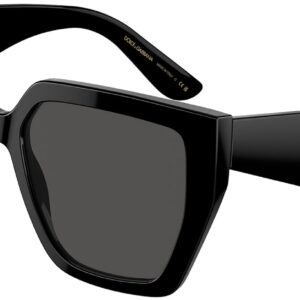 Dolce & Gabbana 0DG4438 Sunglasses with Black Frame And Dark Grey Lenses, 55mm