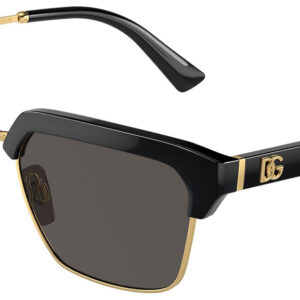 Dolce & Gabbana 0DG6185 Sunglasses with Black Frame And Dark Grey Lenses, 55mm