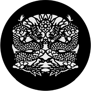 Double Dragon - Stock Gobo for Gobo Light Projectors - Choose your size!