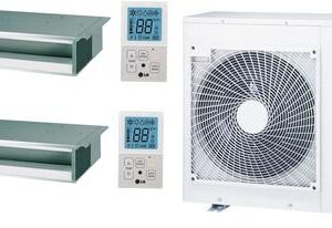 Dual Zone Mini Split Air Conditioner System with 18000 BTU Cooling Capacity 2 Indoor Units and Outdoor