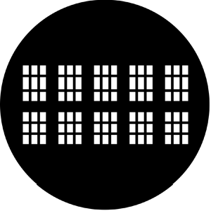 Elizabethan - Stock Gobo for Gobo Light Projectors - Choose your size!