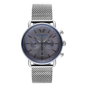 Emporio Armani Silver Steel Chronograph Men's Watch