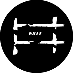 Exit 2 - Stock Gobo for Gobo Light Projectors - Choose your size!