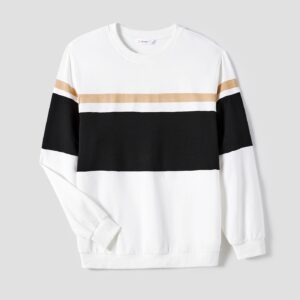 Family Matching Black-Almond Mesh Skirt and Classic Round Neck Long Sleeve Tops Sets