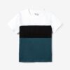 Family Matching Color-Block Tee and Lace Ruffle Hem Strap Dress Sets