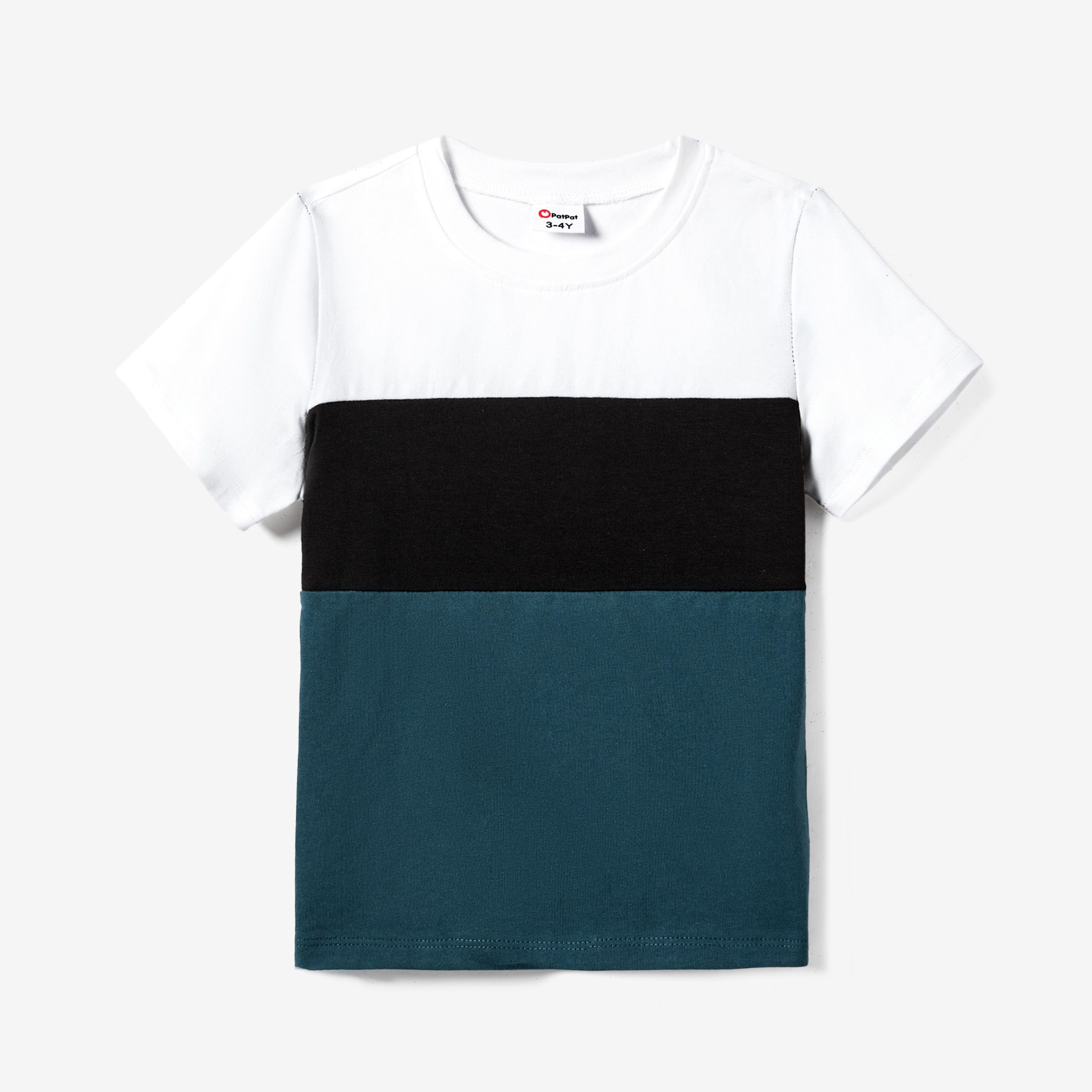 Family Matching Color-Block Tee and Lace Ruffle Hem Strap Dress Sets Family Matching Color-Block Tee and Lace Ruffle Hem Strap Dress Sets