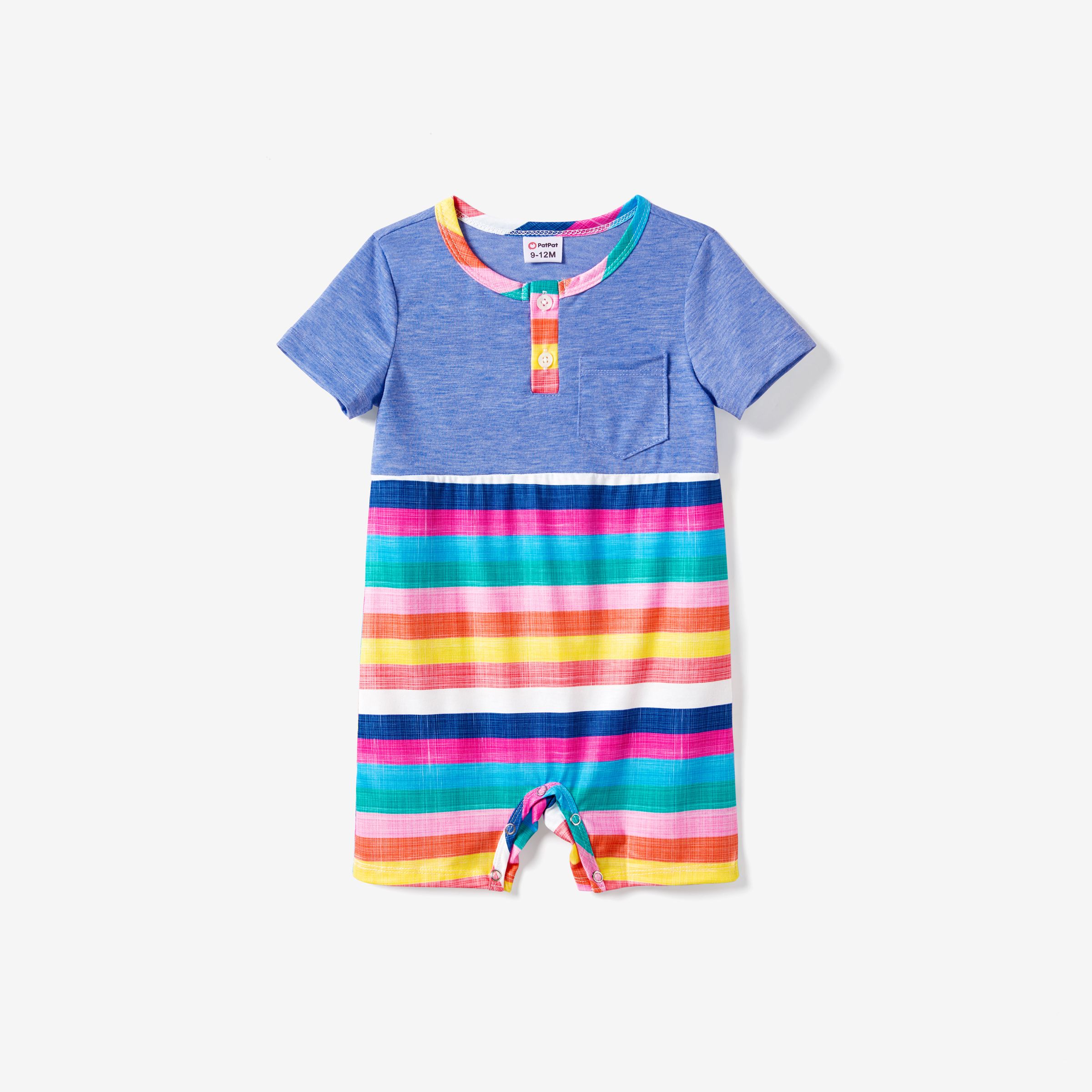Family Matching Multi-Color Stripe T-shirt and Ruffle Hem Button Strap Dress Sets Family Matching Multi-Color Stripe T-shirt and Ruffle Hem Button Strap Dress Sets
