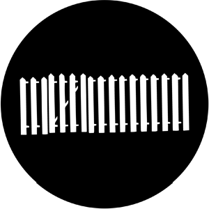 Fence with Gate - Stock Gobo for Gobo Light Projectors - Choose your size!