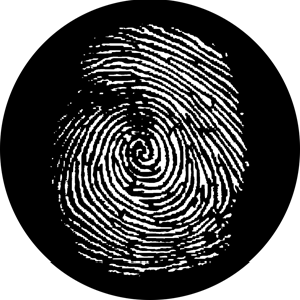Fingerprint - Stock Gobo for Gobo Light Projectors - Choose your size!