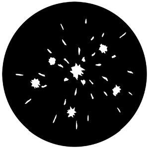 Fireworks 3B - Stock Gobo for Gobo Light Projectors - Choose your size!