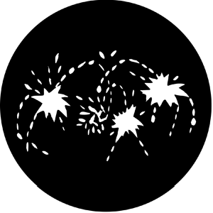 Fireworks 4A - Stock Gobo for Gobo Light Projectors - Choose your size!
