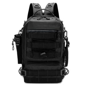 Fishing Tackle Backpack Storage Bag Outdoor Shoulder Backpack Water-Resistant Fishing Gear Bag Cross Body Sling Bag