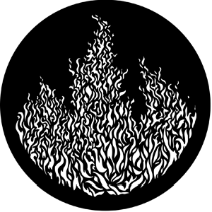 Flames 3 - Stock Gobo for Gobo Light Projectors - Choose your size!
