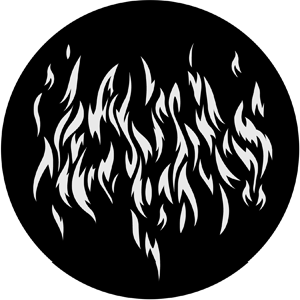Flames 7 - Stock Gobo for Gobo Light Projectors - Choose your size!