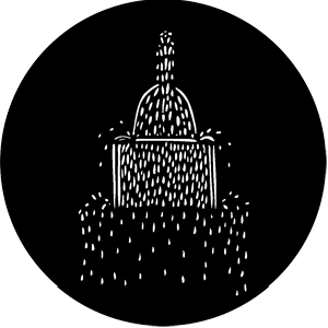 Fountain C - Stock Gobo for Gobo Light Projectors - Choose your size!