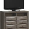 G1505-TV2 Marilla Collection 47" Media Chest with Wood Veneers Beveled Edge Simple Pulls 2 Open Shelves and 6 Dove Tail Drawers in
