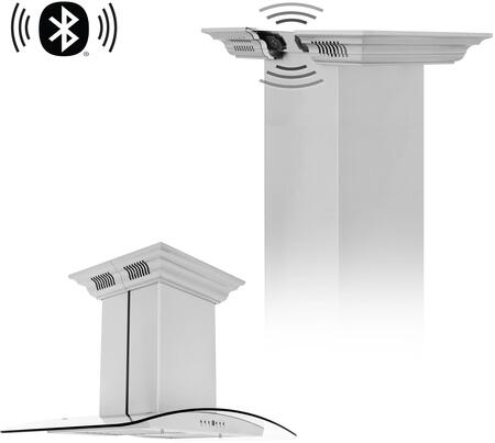 GL5iCRN-BT-30 30" Chimney Style Island Mount Range Hood with 400 CFM 4 Speed Motor Push Button Control CrownSound Bluetooth Speaker Stainless GL5iCRN-BT-30 30" Chimney Style Island Mount Range Hood with 400 CFM 4 Speed Motor Push Button Control CrownSound Bluetooth Speaker Stainless