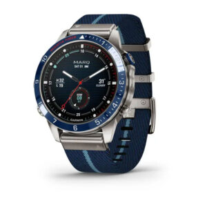 Garmin MARQ Captain (Gen 2) Modern Tool Watch Titanium Bezel With Blue Nylon Band