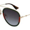 Gucci Aviator Red & Green Sunglasses, Green Gradient Lenses, 57mm