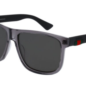 Gucci GG0010S Polarized Sunglasses, Transparent Grey Frames, 58mm