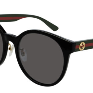 Gucci GG0416SK Round Black Sunglasses, Grey Lenses, 55mm