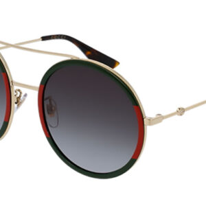 Gucci Round Gold With Red GG0061S Gradient Sunglasses, 56mm