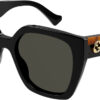 Gucci Web Oversized Sunglasses with Black Havana Frame And Grey Lenses, 55mm