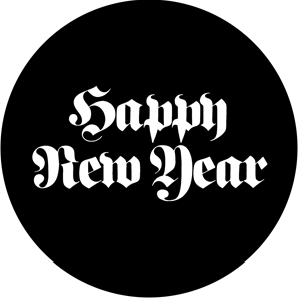 Happy New Year 2 - Stock Gobo for Gobo Light Projectors - Choose your size!