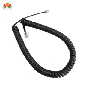 Hot 35cm Telephone Cord Straighten 2m Microphone Receiver Line RJ22 4P4C Connector Copper Wire Phone Volume Curve Handset Cable