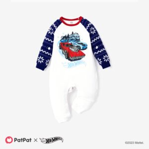 Hot Wheels Christmas Family Matching Character Graphic Sweatshirt and Pants Pajamas Sets