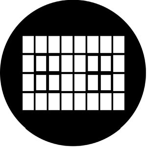 Industrial Window - Stock Gobo for Gobo Light Projectors - Choose your size!