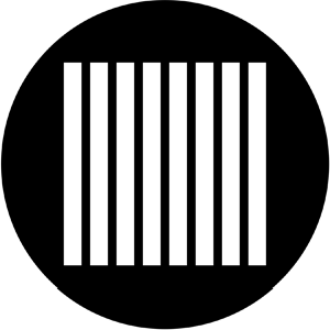 Jail Bars Vertical - Stock Gobo for Gobo Light Projectors - Choose your size!