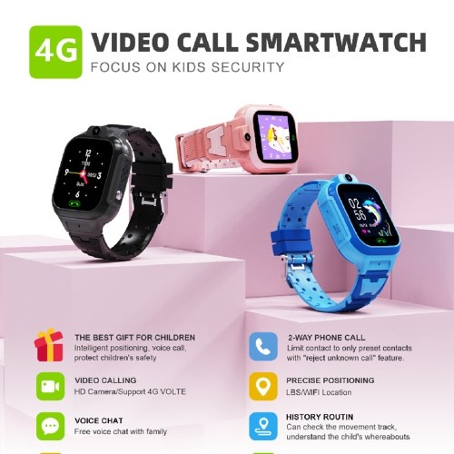 LT37 4G Kids Smart Phone Call Watch Video Chat LBS GPS WiFi SOS Monitor Camera IP67 Waterproof Clock Child Voice Chat Baby Smartwatch With SIM Card Slot LT37 4G Kids Smart Phone Call Watch Video Chat LBS GPS WiFi SOS Monitor Camera IP67 Waterproof Clock Child Voice Chat Baby Smartwatch With SIM Card Slot