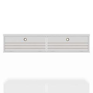 Liberty Collection 225BMC6 42" Wall Floating Office Desk with 2 Flip Down Doors Ring Handles Sleek Horizontal Line Indent Design Mid Century