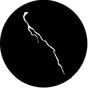 Lightning 1 - Stock Gobo for Gobo Light Projectors - Choose your size!