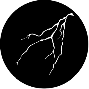 Lightning 2 - Stock Gobo for Gobo Light Projectors - Choose your size!
