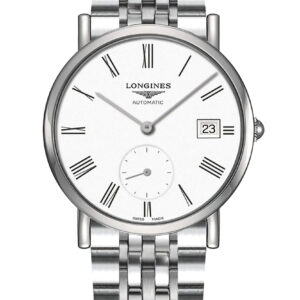 Longines Elegant Collection White Matt Dial Stainless Steel Bracelet Watch, 34mm