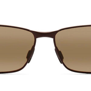 Maui Jim Black Coral Polarized Rectangle Sunglasses, Matte Bronze Frames, 65mm