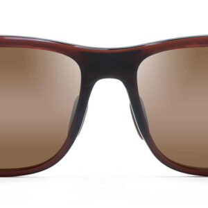 Maui Jim Huelo Polarized Rectangular Sunglasses, Translucent Rootbeer Frames, 58mm