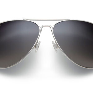 Maui Jim Mavericks Polarized Aviator Sunglasses, Silver Frames, 61mm