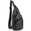 Men Sling Bag Water Resistant Anti Theft Genuine Leather Chest Pack Cross Body Bag Shoulder Backpack Casual Messenger Bag