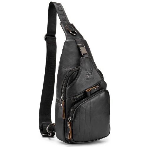 Men Sling Bag Water Resistant Anti Theft Genuine Leather Chest Pack Cross Body Bag Shoulder Backpack Casual Messenger Bag Men Sling Bag Water Resistant Anti Theft Genuine Leather Chest Pack Cross Body Bag Shoulder Backpack Casual Messenger Bag