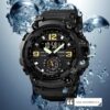 Men's Digital Sport Watch SKMEI Classic 5ATM Waterproof Sport Watch with Alarm Stopwatch LED Backlight Dual Display Electronic Analog Wrist Watch 12/ 24 Format