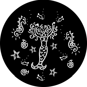 Mermaid - Stock Gobo for Gobo Light Projectors - Choose your size!