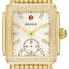 Michele Deco Mid Diamond White MOP Dial 18K Gold-Tone Stainless Steel Bracelet Watch, 29mm