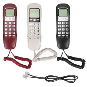 Mini Telephone Wall Mounted Corded Phone Incoming Dual Caller ID LCD Display Landline Phone With Flash Calendar For