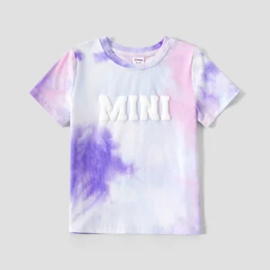 Mommy and Me Letter-Print Cotton Tie-Dye T-shirt